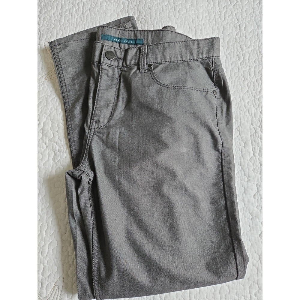 Perry Ellis Mens Slacks Jean-like 5 pocket style Very Slim Stretch 34x30 Gray